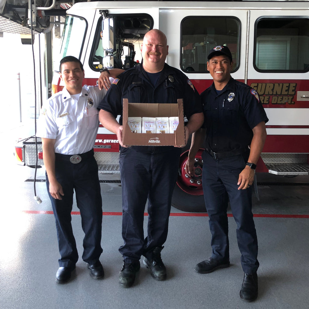 Gurnee Fire Station 3 Receives Donation Of Snarf Foods Snacks